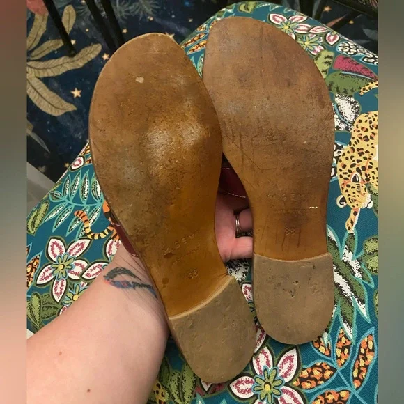 Sold Out M. Gemi Made In Italy Rare Dark Red Leather Lorenza Sandal - Picture 10 of 10